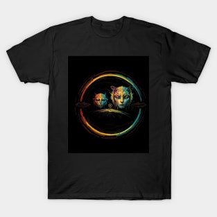 Black Artificial Face T-Shirt